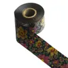 1Roll Flower Nail Transfer Foil Sticker Designer Holographic Nail Art Decal 100m*4cm Adhesive Tropic Starry Accessories Wraps 240301
