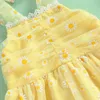 Girl Dresses Kids Sling Sleeveless Off Shoulder Tulle Floral Casual Party Street Princess Dress