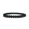 Strand Noter minimalistiska obsidian stenarmband män 4/6/8/10/12mm svart slät pärlär braslet yoga meditation smycken Brazalete