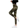 Leggings sport kvinnor fitness armé gröna träning byxor grå blå kamouflage tryckta leggings polyester mager leggins push up sexy jegging