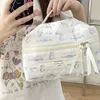 Vintage Flower Womens Cosmetic Bag Large Capacity Ladies Travel Storage Bags Quilted Cotton Portable Clutch Purse Case Handbags 240227