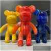 Diy Fluid Bear Scpture Handmade Parent-Child Toy Violent 23Cm Iti Painting Bearbrick Doll Gift Ornaments T220730 Drop Delivery Dhq0G