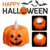 Candle Holders Halloween Small Night Light Portable Pumpkin Lamp Electronic With Battery LED Christmas Ornaments Home Decorations