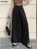 CAPRIS WIDE LEG PANTS 여성 스프링 패션 하이 허리 한국 스타일 전장 느슨한 새로운 단단한 새시 드레이프 스트리트웨어 팬탈 론 OL