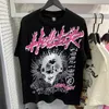 Hellstar Treve Designer T camisetas gráficas Roupas de roupas Hipster Washed Fabric Street Graffiti Lettering Foil