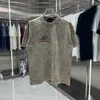 Lavar para fazer o design antigo maré atual luxo masculino solto redondo algodão manga curta camiseta masculina moda camisa de alta qualidade