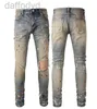 Men's Jeans Designer black cargo pants jeans Mens Ripped Stretch Skinny Distressed Denim Fit Hip Hop Straight Leg Jogger Trousers Patchwork 240305