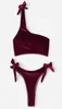 Costume da bagno bikini in velluto 2020 perizoma costume da bagno brasiliano per donna costumi da bagno monospalla costume da bagno femminile maggio bagnanti spiaggia95272165251423