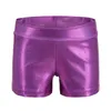 Palco desgaste crianças meninas dança shorts brilhante metálico brilhante corpo ballet ginástica collant dancewear prática atlética activewear