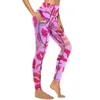 Leggings da donna Un'esplosione di labbra Baci sexy con rossetto Pantaloni da yoga push up Leggins elasticizzati vintage Collant sportivi da allenamento stampati da donna