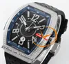 Vanguard V45 Racing ETA A2824 Automatische heren Watch ABF Diamonds Bezel Blue Inner Black Dial Diamond Markers Rubberen band Super Ediiton PuretimeWatch Reloj HOMBRE