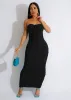 Dress Sexy Hot Girl Private 2023 Fashion Sexy Women Clothing Popcorn Hot Sale Pure Color TubeTop Sleeveless Long Dress