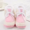 Bottes bébé mignon épaissi peluche chaussures plates infantile filles garçons cravate antidérapante semelle souple premier marcheur hiver chaud berceau