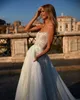 Винтажные блестящие кружевные свадебные платья для спагетти ремни блестящие v-образные свадебные платья без спины блестящее невесту 2024