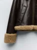 Куртки LGRQ 2024, модная зимняя термобелье с подкладкой из овечьей шерсти, женская повседневная кожаная куртка высокого качества, модное новое пальто со свободными лацканами 19F3910