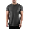 T-shirt de gymnastique régulier vêtements de fitness d'été pour hommes T-shirt à manches courtes à col rond en coton T-shirt ultra-mince T-shirt d'entraînement de fitness haut 240305
