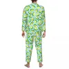 Vêtements de nuit pour hommes Avocat Amour Automne Kawaii Fruit Imprimer Lâche Oversize Pyjama Ensembles Homme Manches Longues Mignon Doux Nuit Personnalisée Vêtements De Nuit