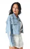 Jaquetas femininas mulheres jeans jaqueta feminina jaquetas de algodão curto tamanho XS S M L 240305