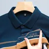 Polos pour hommes Polo à revers en coton mercerisé Luxe Bande horizontale Couleur assortie Casual CAC Imprimer Designer Manches courtes M-4XL