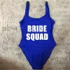 Anzüge Bride Squad One Stück Badeanzug großer Frauen Bachelor Party Badeanzug sexy Bodysuit Monokini 2022 Neue Strandwege