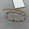 Designer Vintage Cuban Chain Necklace Color Diamond New Color Diamond Farterfly Halsband Rostfritt stål Lyxhalsband för kvinnors smyckespresent