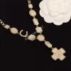 collier de bijoux de créateurBijoux Femmes Collier Top Qualité Croix Design Blanc Diamant Pendentif Collier Femmes Bijoux De Mariage Cadeau Avec Boîte Cadeau De Noël