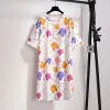 Dresses New 2022 Ladies Summer Plus Size Women Pajamas Dress Large Size Short Sleeve Loose Print Home Wear Dress 4XL 5XL 6XL 7XL 8XL