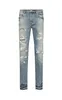 24SS Roxo Jeans Denim Calças Mens Jeans Designer Jean Calças Pretas High-End Qualidade Design Reto Retro Streetwear Casual Sweatpants Corredores Pant Tamanho 30-40