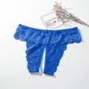 Kvinnors trosor plus storlek 4xl Sexig öppen gren för kvinnor Crotchless underkläder thong kvinnliga underkläder spetsar trosor