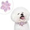 Ошейники для собак, хлопковый ошейник с цветком, регулируемый клетчатый галстук с цветочным принтом для маленьких, средних и больших девочек, щенков