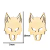 Punk Gothic Stainless Steel Wolf Earrings for Women Men Minimalist Ear Studs Small Animal Pendientes Gift Wholesale Jewelry