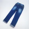 415T джинсы для девочек-подростков, детские брюки, детские джинсовые брюки, синие стрейч-вышивки с цветами, одежда для подростков, весенняя одежда 240227