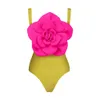 2024 3D Bloem Bikini Set met Cover Up Badpak Vrouwen Sexy Bloemen Badmode Hoge Taille Monokini Desire Bodysuit Badpak