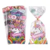 New 50Pcs Party Candy Bags Biscuit Packing Rainbow Unicorn Gift Bag For Kids Girl Birthday Supplies Baby Shower