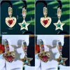 Dangle żyrandol kolczyki SISCATY Trendy Luksusowy sześcienny cyrkon dla kobiet przeszywające serce gwiazda asymetryczna impreza kolczyka