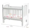 Wooden Doll Crib Safe Cute Glossy Vivid Dollhouse Miniature Bedroom for 1 12 White 240223