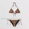 Designer-Bikini-Badebekleidung für Damen, Sommer-Badeanzug, Streifen, Fadenkopf, Karomuster, Set, modische, bequeme Kleidung, Bikinis für Kinder