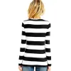 T-shirt Red White Striped T Shirt for Women Round Neck Long Sleeve Tees for Women Colorful Stripes Summer Casual Autumn