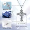 Pingentes eudora 925 prata esterlina st. michael arcanjo colar cruz vintage asa pingente jóias religiosas presente para homens mulheres