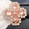 Brand Designer Brooches Letter Pins 18K Gold Plated Women Inlay Crystal Brooch Pearl Pins Cape Buckle Pearl Brooche Suit Pin Cloth Jewerlry Accessories