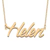 Collar con nombre de Helen Colgante de acero inoxidable Personalizado Personalizado para mujeres, niñas, niños, mejores amigos, Regalos para madres, chapado en oro de 18 quilates