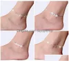 Anklets New 925 Sterling Sliver Ankle Bracelet For Women Foot Jewelry Inlaid Zircon On A Leg Personality Gifts 527 T2 Drop Deliver7411533