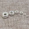 Löst ädelstenar 925 Sterling Silver Plain Donut Tire Beads Spacers för armbandhalsband 3mm 4mm 5mm 6mm 8mm 10mm