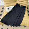 designer Shenzhen Nanyou High end MIU Home Autumn and Winter Elegant Style Skirt with 100 pleats at the front and a split design at the back for a half skirt YAH6