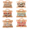 Conjunto de pulseira de miçangas artesanais boêmias para mulheres, verão colorido, corrente de contas, pulseira, meninas, boho, acessórios de joias