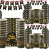 Ny 30 40 50 60 års jubileums disponibla bordsartiklar Set Happy Decorations Adult 30th Birthday Party Supplies