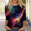 T-shirts femme manches 3/4 pour femmes imprimé graphique t-shirts chemisiers décontracté grande taille Tops basiques pull magasin officiel Ropa De Mujer