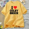 T-shirt I Love Herat Colby Brock Sam and Colby Tshirts Cotton Short Sleeve Tshirt Casual 90s Aesthetic Clothing Y2K Babydoll Shirt