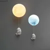 Wall Lamp New Copper Moon Minimalist LED Wall Lamps For Childrens Room Bedroom Beside Background Home Creative Astronaut Boy Toy Lustres