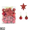 Party Decoration 30pcs/Set Christmas Balls Hanging Ornament Tree Topper inklusive Top Stars Year Noel Home Decor